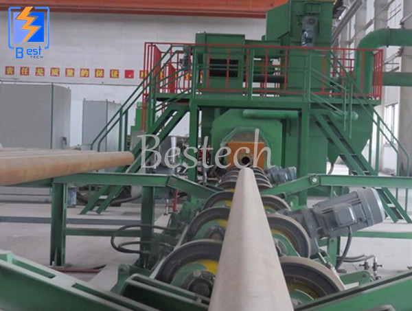 Steel pipe out wall shot blasting machine 