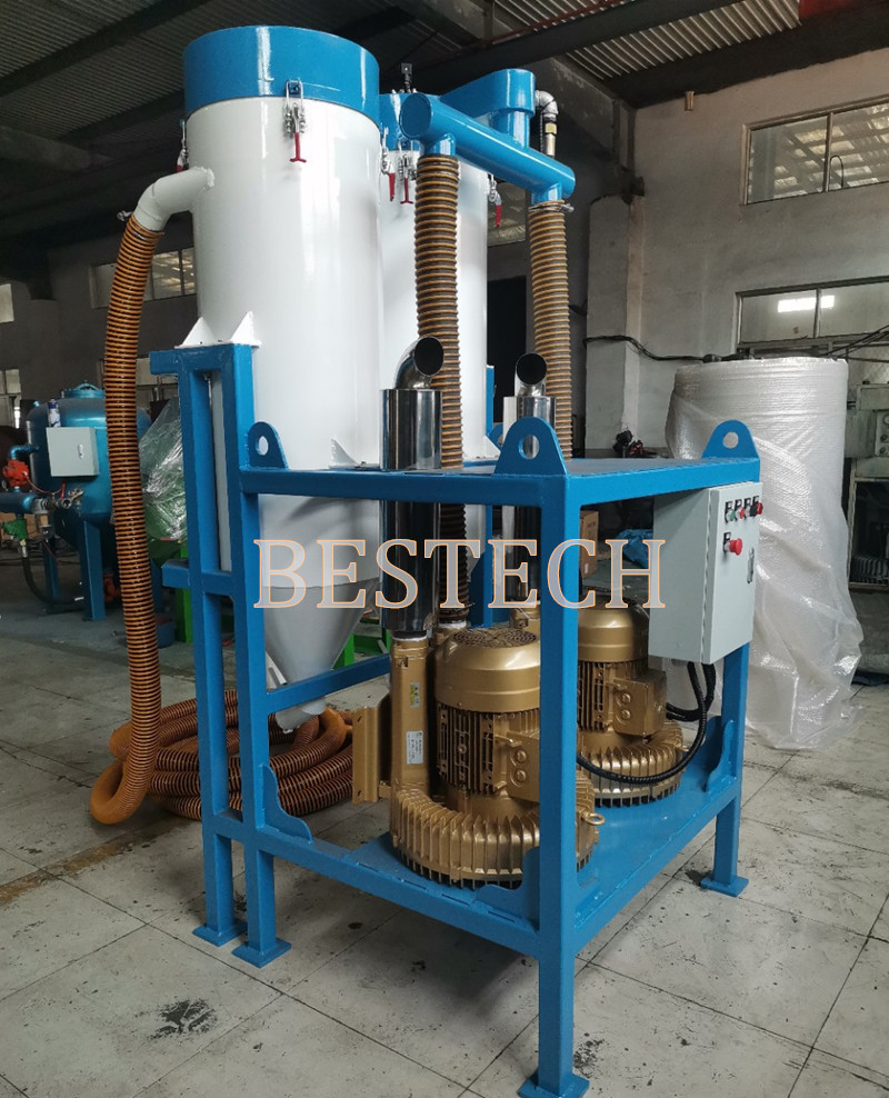 Steel shot collecting device, steel shot recycling machine