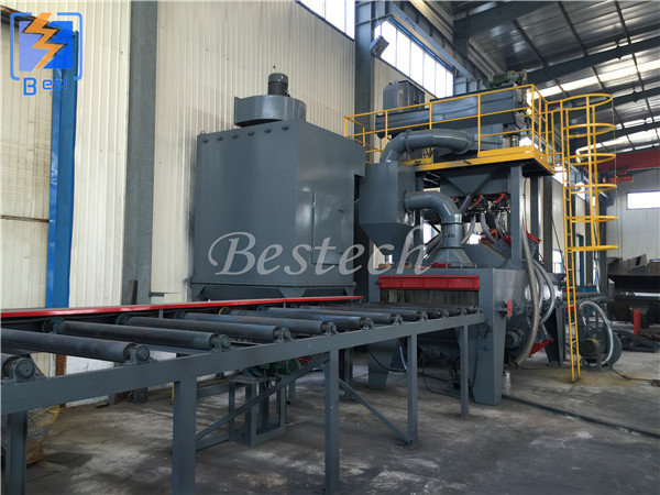 Q69  roller conveyor pass type shot blasting machine 